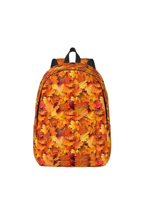 Autumn Maple Leaf Pile for Canvas Backpack,Travel Rucksack Unisex Knapsack Laptop Backpack for Work & College -Medium
