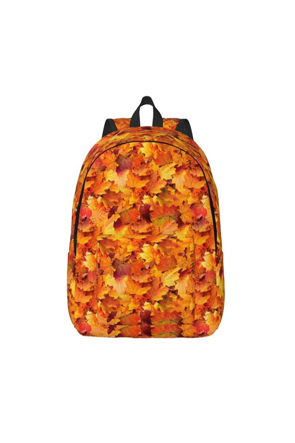 Autumn Maple Leaf Pile for Canvas Backpack,Travel Rucksack Unisex Knapsack Laptop Backpack for Work & College -Small