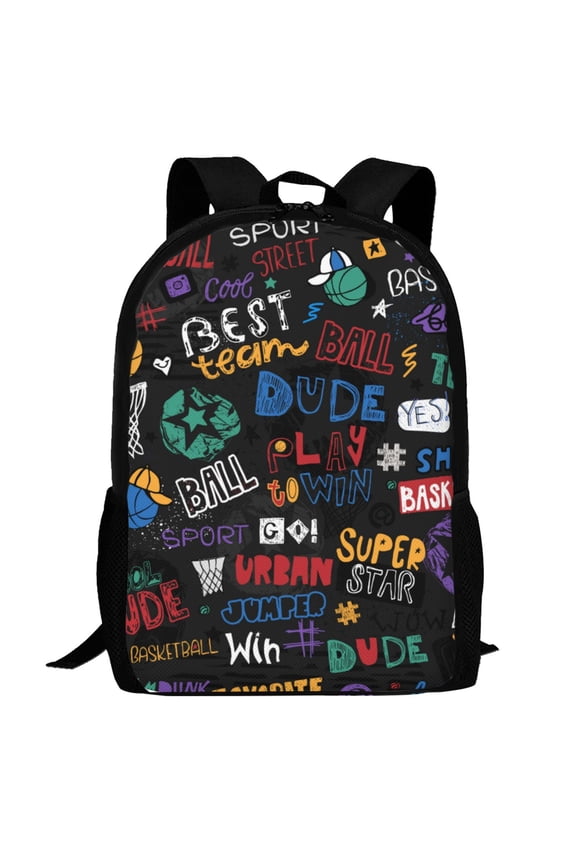Basketball Pattern Carry on Backpack,16.5x12.5x5.5 Personal Item Bag Carry On Backpack Water Resistant Lightweight Daypack