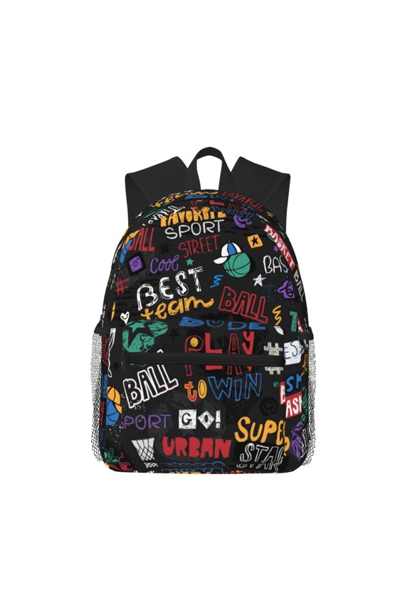 Basketball Pattern Laptop Backpack for Men and Women,Casual Backpack Dayback Sports Bookbag for Travel Running Hiking