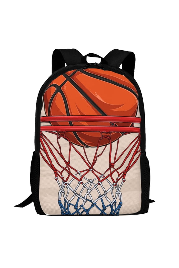 Basketball Shot Pattern Carry on Backpack,16.5x12.5x5.5 Personal Item Bag Carry On Backpack Water Resistant Lightweight Daypack