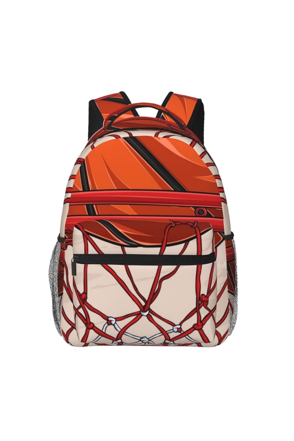 Basketball Shot Pattern Laptop Backpack,Travel Backpack Outdoor Activities Bag Daypack for Travel Hiking Shopping Daily
