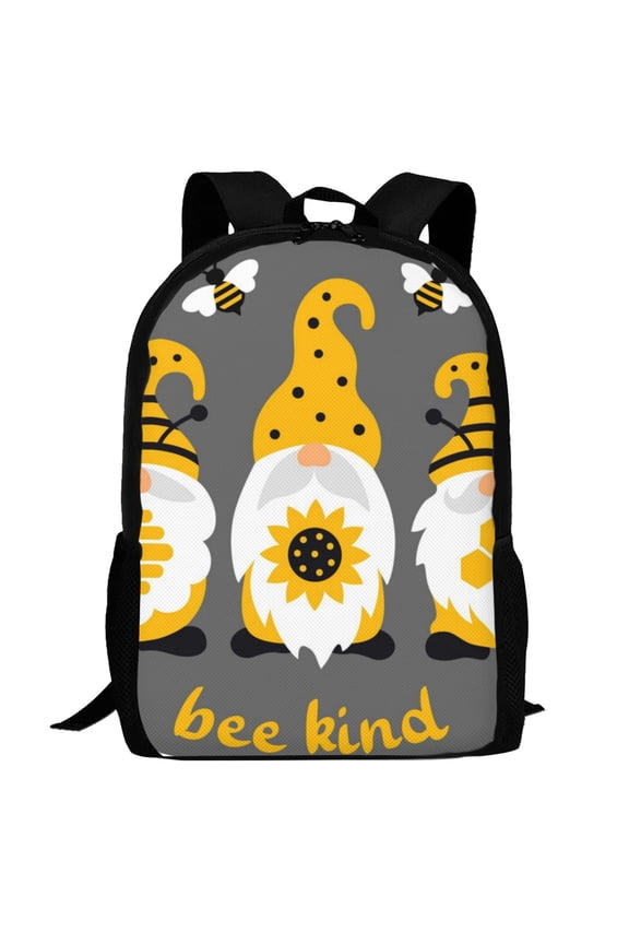 Bee Kind Pattern Carry on Backpack,16.5x12.5x5.5 Personal Item Bag Carry On Backpack Water Resistant Lightweight Daypack