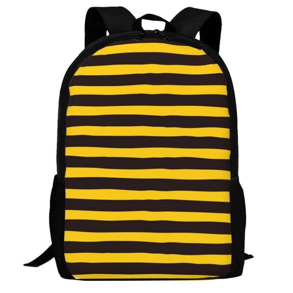 Defioc Bee Stripe Pattern Carry on Backpack,16.5x12.5x5.5 Personal Item Bag Carry On Backpack Water Resistant Lightweight Daypack