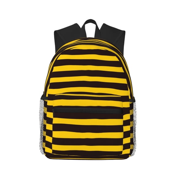 Defioc Bee Stripe Pattern Laptop Backpack for Men and Women,Casual Backpack Dayback Sports Bookbag for Travel Running Hiking