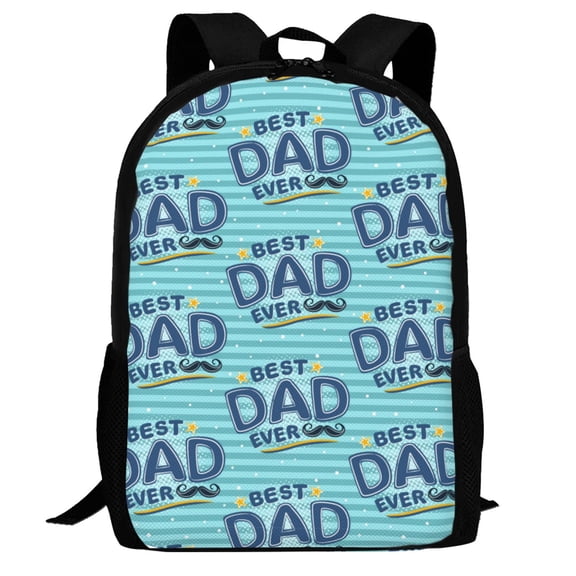 Defioc Best Dad Ever Pattern Carry on Backpack,16.5x12.5x5.5 Personal Item Bag Carry On Backpack Water Resistant Lightweight Daypack