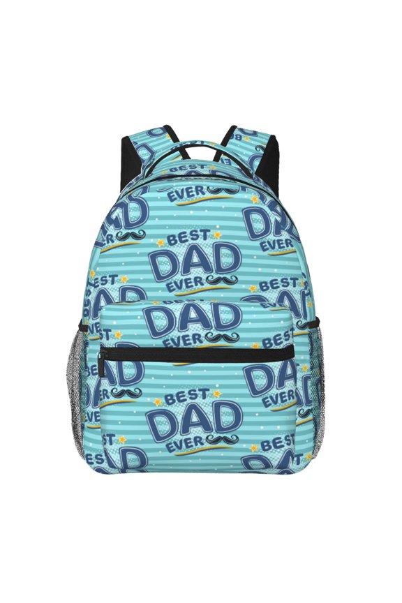 Best Dad Ever Pattern Laptop Backpack,Travel Backpack Outdoor Activities Bag Daypack for Travel Hiking Shopping Daily