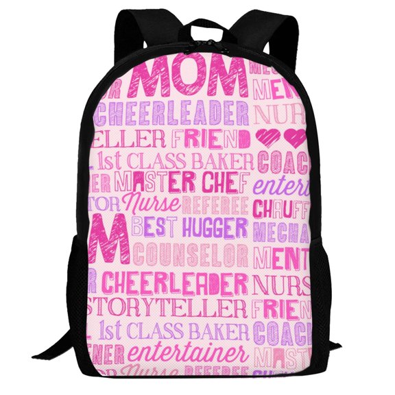 Defioc Best Mom ever Pattern Carry on Backpack,16.5x12.5x5.5 Personal Item Bag Carry On Backpack Water Resistant Lightweight Daypack