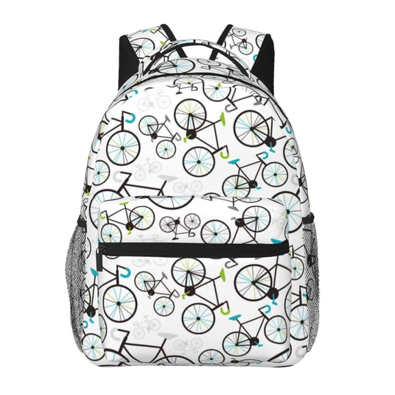 Defioc Bicycle Pattern Laptop Backpack,Travel Backpack Outdoor Activities Bag Daypack for Travel Hiking Shopping Daily