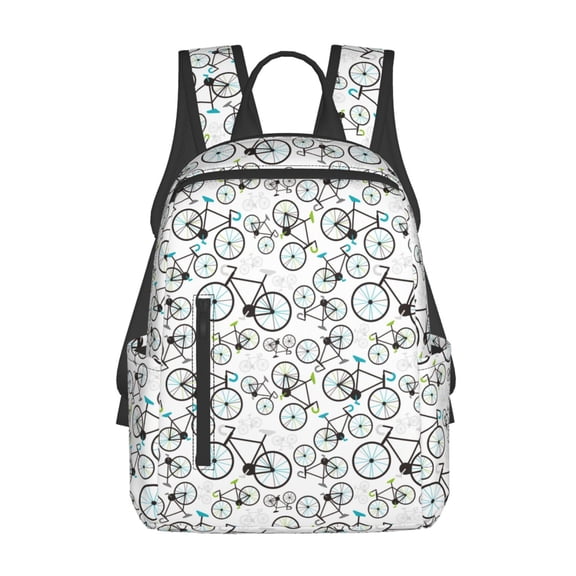 Defioc Bicycle Pattern Travel Laptop Backpack,Lightweight Backpack Travel Hiking Daypack Backpack Work Bag for Men Women