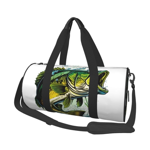 Defioc Big bass fish for Travel Duffle Bag,Weekender Bag Carry On Tote Bags Hospital Bag Large Capacity Sport Gym Bag for Men Women Fit for Trave, Gym,Weekend