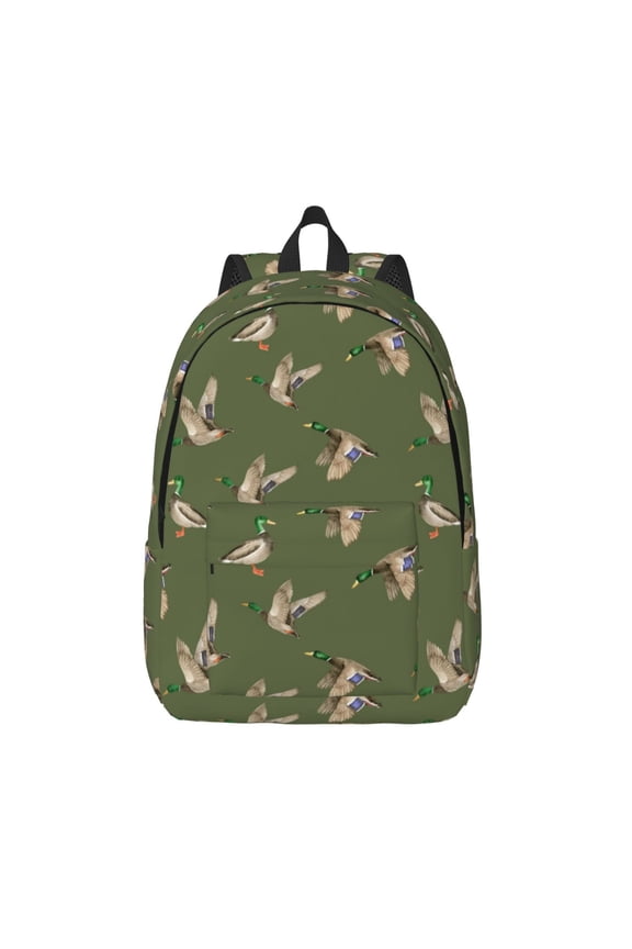 Birds Wild Ducks for Canvas Backpack,Travel Rucksack Unisex Knapsack Laptop Backpack for Work & College -Medium