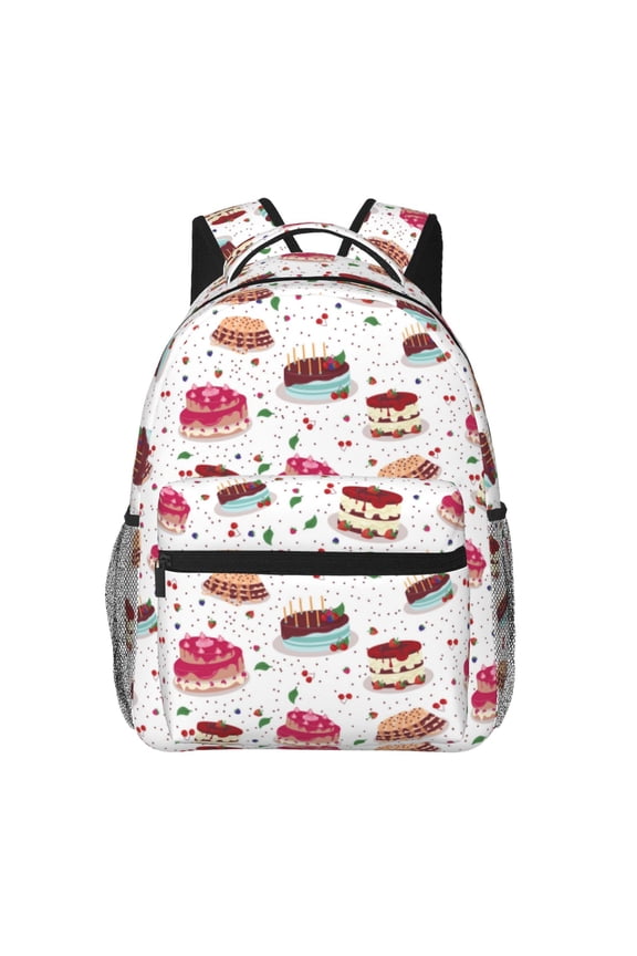 Birthday Cake Pattern Laptop Backpack,Travel Backpack Outdoor Activities Bag Daypack for Travel Hiking Shopping Daily