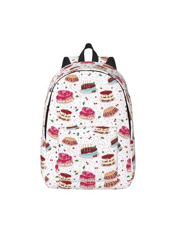 Birthday Cake for Canvas Backpack,Travel Rucksack Unisex Knapsack Laptop Backpack for Work & College -Small