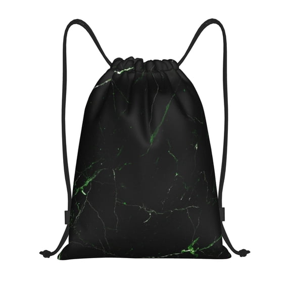 Defioc Black Marble for Drawstring Backpack Sports Gym Bag for Women Men Children Adult Sackpack Yoga Bag for Wet Swimming,Gym,and Workout Gear -Medium