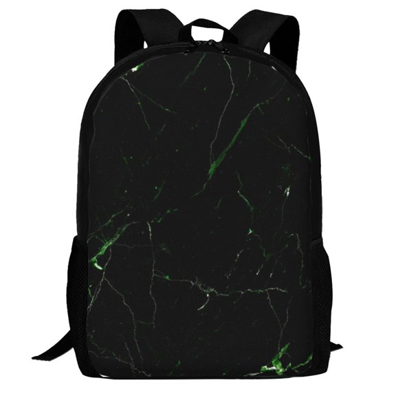 Defioc Black Marble Pattern Carry on Backpack,16.5x12.5x5.5 Personal Item Bag Carry On Backpack Water Resistant Lightweight Daypack