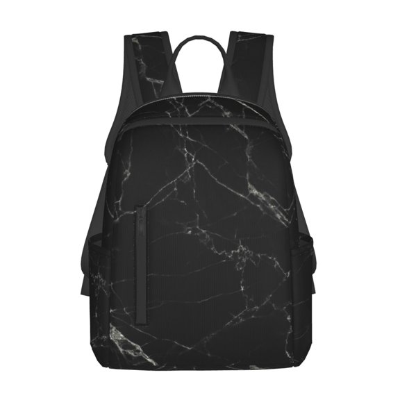 Defioc Black Marble Texture Abstract Pattern Travel Laptop Backpack,Lightweight Backpack Travel Hiking Daypack Backpack Work Bag for Men Women