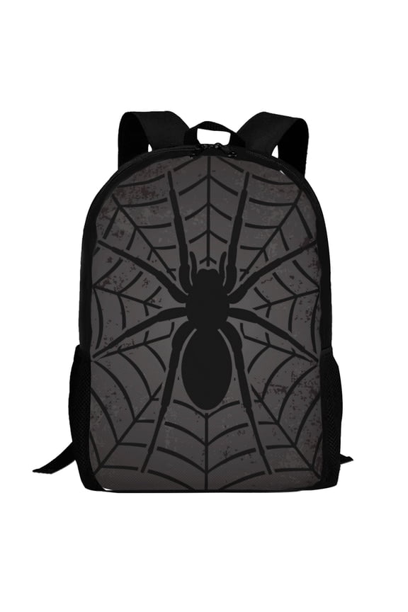 Black Spider On Web 1 Pattern Carry on Backpack,16.5x12.5x5.5 Personal Item Bag Carry On Backpack Water Resistant Lightweight Daypack