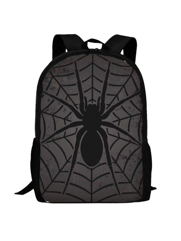 Black Spider On Web 1 Pattern Carry on Backpack,16.5x12.5x5.5 Personal Item Bag Carry On Backpack Water Resistant Lightweight Daypack