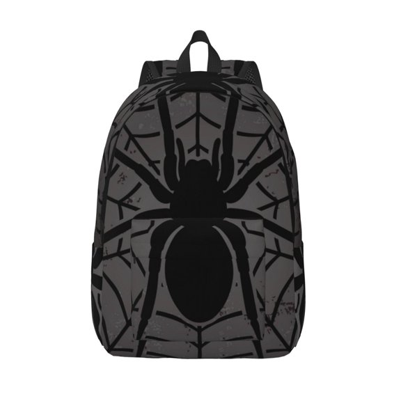 Defioc Black Spider On Web 1 for Canvas Backpack,Travel Rucksack Unisex Knapsack Laptop Backpack for Work & College -Medium