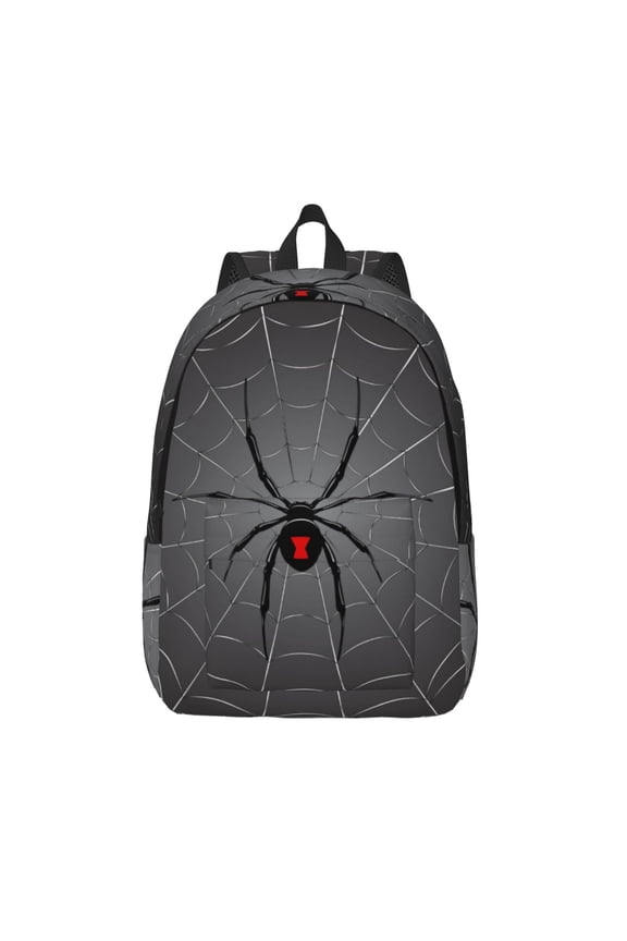 Black Spider On Web for Canvas Backpack,Travel Rucksack Unisex Knapsack Laptop Backpack for Work & College -Medium