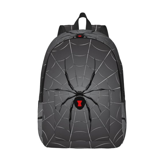 Defioc Black Spider On Web for Canvas Backpack,Travel Rucksack Unisex Knapsack Laptop Backpack for Work & College -Medium