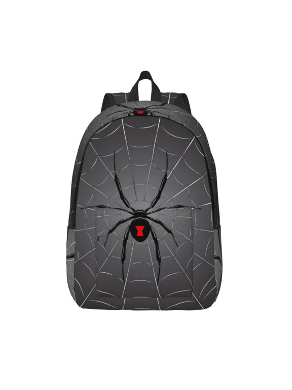 Black Spider On Web for Canvas Backpack,Travel Rucksack Unisex Knapsack Laptop Backpack for Work & College -Medium