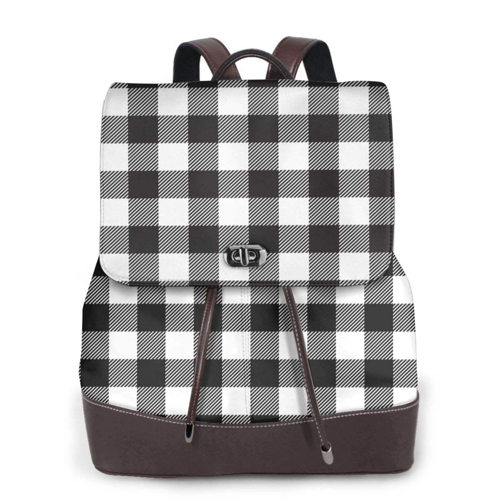 Stylish Black and White Patterned Women\'s Backpack Black White Floral Backpack - Stylish Water-Resistant Design main image 4