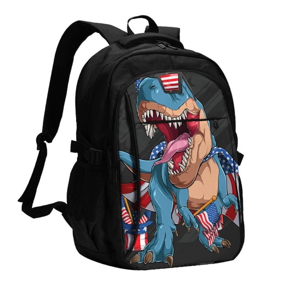 Defioc Blue Dinosaur for Travel Backpack for Women,15.6 inch Laptop Backpack Carry On Backpack Personal Item Travel Bag Daypack for School Weekender Business Trip