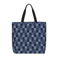 thumbnail image 1 of Defioc Blue Gingham Buffalo Check Pattern Tote Bag for Women,Large Capacity Tote Bag with Zipper Casual Shoulder Handbags Shopping Bag, 1 of 8