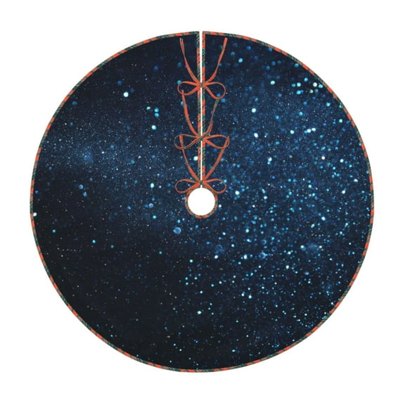 Defioc Blue Glitter Retro for Christmas Tree Skirt Snowman Xmas Tree Skirt Farmhouse Christmas Decorations Tree Mat for Holiday Party Decor-30"