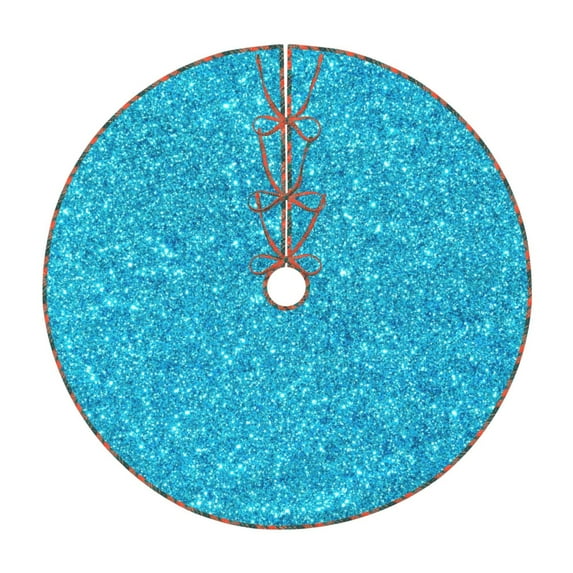 Defioc Blue Glitter for Christmas Tree Skirt Snowman Xmas Tree Skirt Farmhouse Christmas Decorations Tree Mat for Holiday Party Decor-36"