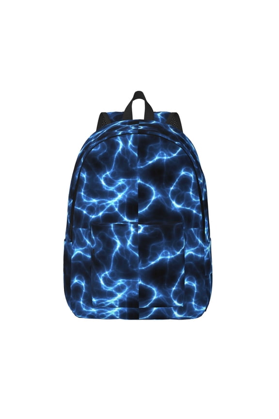 Blue Lightning for Canvas Backpack,Travel Rucksack Unisex Knapsack Laptop Backpack for Work & College -Small