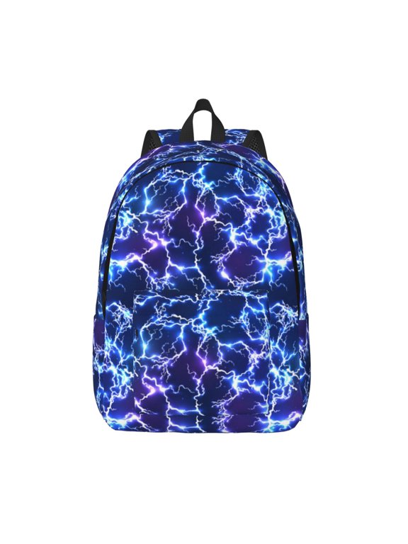 Blue Lightning1 for Canvas Backpack,Travel Rucksack Unisex Knapsack Laptop Backpack for Work & College -Medium