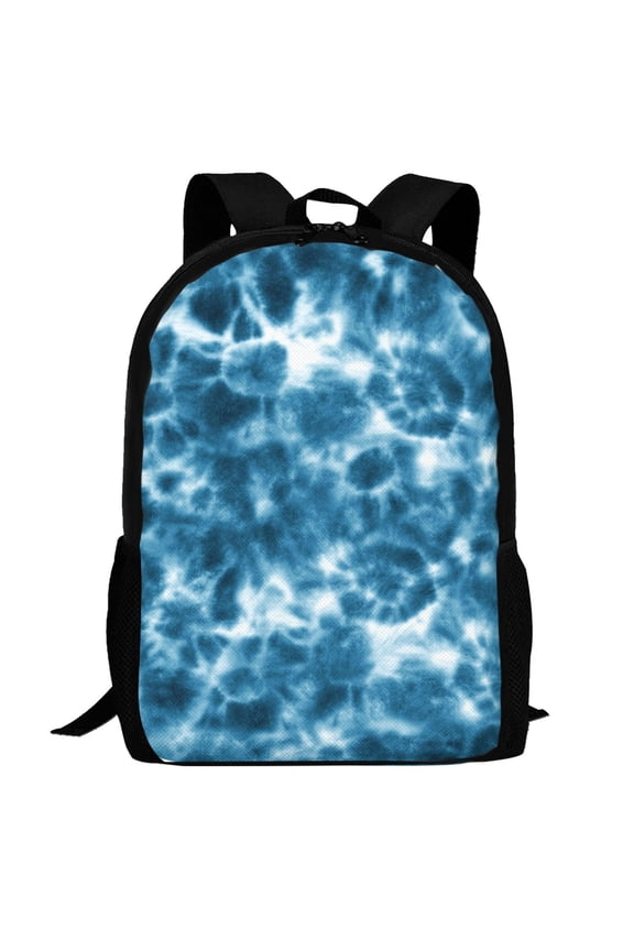 Blue Tie Dye Pattern Carry on Backpack,16.5x12.5x5.5 Personal Item Bag Carry On Backpack Water Resistant Lightweight Daypack