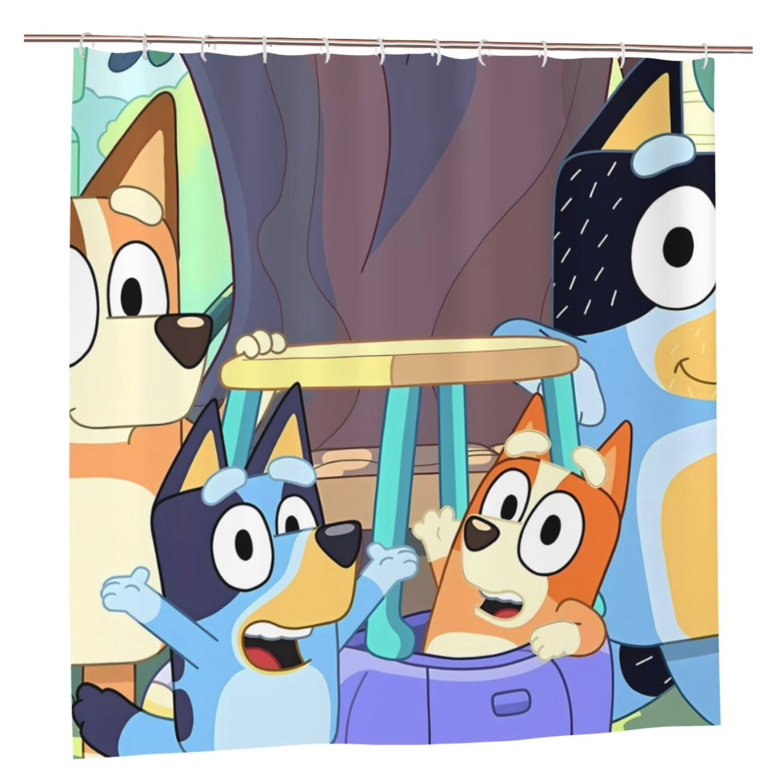 Defioc Bluey Print Waterproof Fabric Shower Curtain - Bathroom Shower Curtain Liner with ...