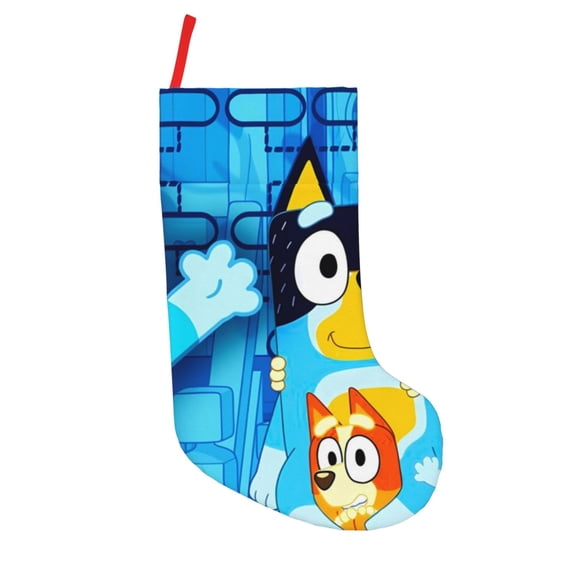 Defioc Bluey for Christmas Stockings 18" Personalized Holiday Stocking for Family, Farmhouse Decor, Xmas Tree Decoration, 1 Pack