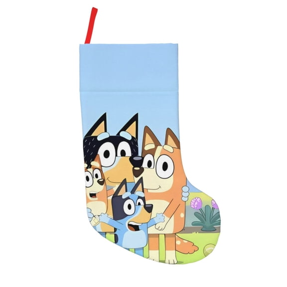 Defioc Bluey for Christmas Stockings 18" Personalized Holiday Stocking for Family, Farmhouse Decor, Xmas Tree Decoration, 1 Pack