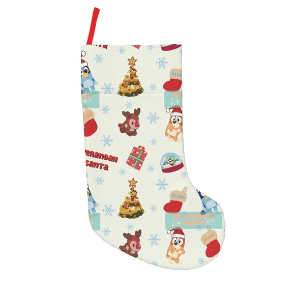 Defioc Bluey for Christmas Stockings 18" Personalized Holiday Stocking for Family, Farmhouse Decor, Xmas Tree Decoration, 1 Pack