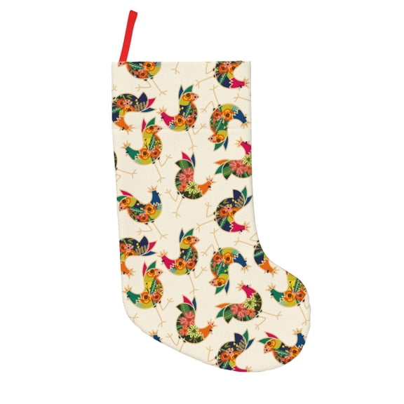 Defioc Boho Chicken for Christmas Stockings 18" Personalized Holiday Stocking for Family, Farmhouse Decor, Xmas Tree Decoration, 1 Pack