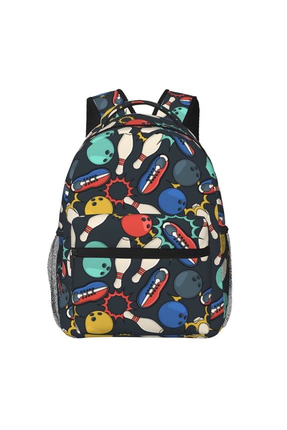 Bowling Ball Pattern Laptop Backpack,Travel Backpack Outdoor Activities Bag Daypack for Travel Hiking Shopping Daily