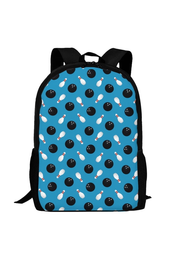 Bowling Balls Pattern Carry on Backpack,16.5x12.5x5.5 Personal Item Bag Carry On Backpack Water Resistant Lightweight Daypack