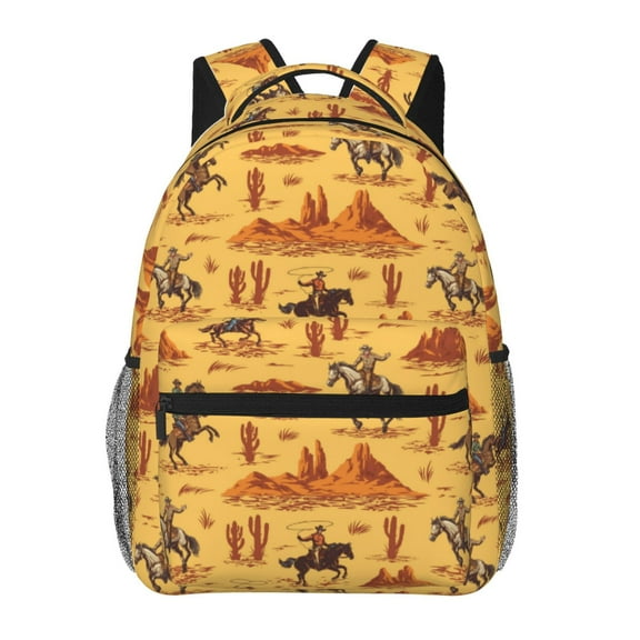 Defioc Brave Cowboys Pattern Laptop Backpack,Travel Backpack Outdoor Activities Bag Daypack for Travel Hiking Shopping Daily