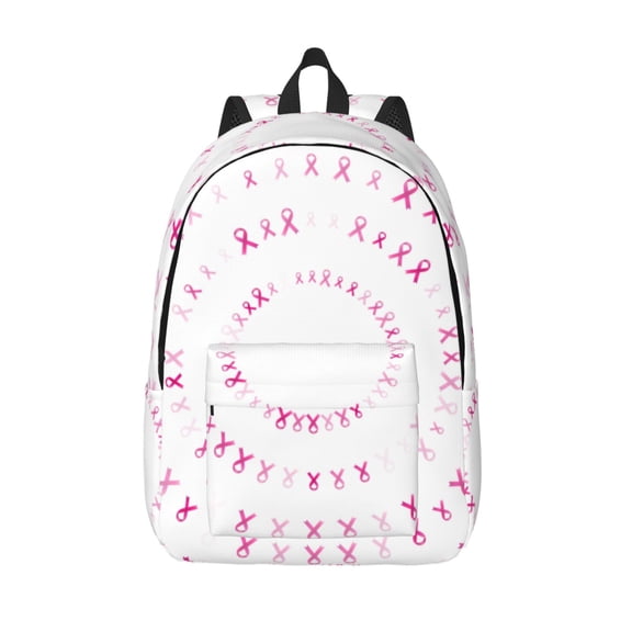 Defioc Breast Cancer Awareness (4) for Canvas Backpack,Travel Rucksack Unisex Knapsack Laptop Backpack for Work & College -Medium