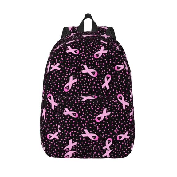 Defioc Breast Cancer Awareness3 for Canvas Backpack,Travel Rucksack Unisex Knapsack Laptop Backpack for Work & College -Small