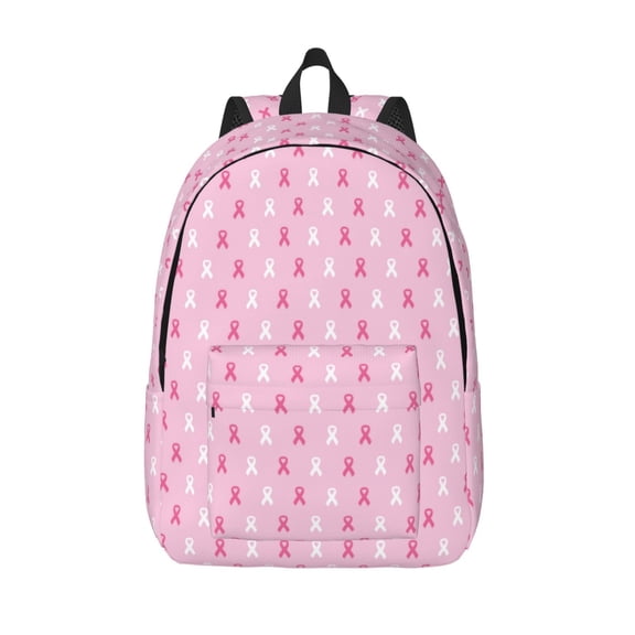Defioc Breast Cancer Awareness5 for Canvas Backpack,Travel Rucksack Unisex Knapsack Laptop Backpack for Work & College -Medium