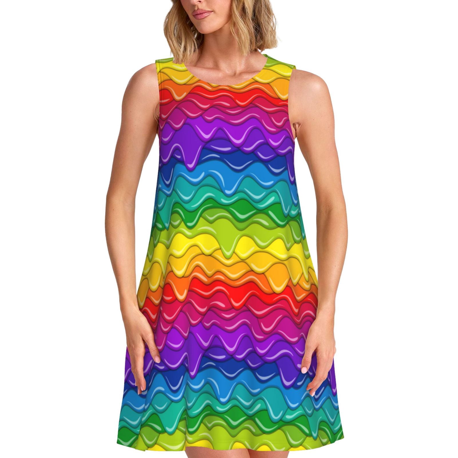 bright colored summer dresses ENTRO Colorful Stripe Maxi Dress Vacation Dress Large This dress offers breathability and flexibility Bright Colored Dresses for Women