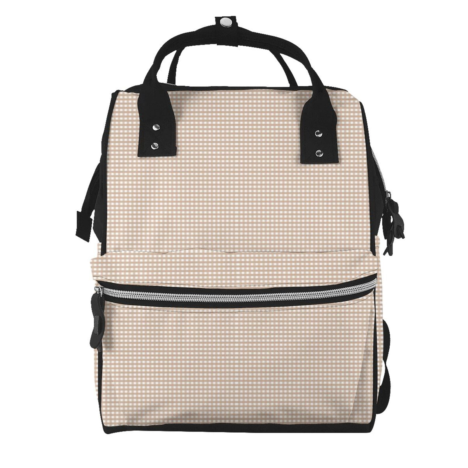 Defioc Brown Gingham for Baby Diaper Bag Backpack - Baby Bag for Boys & Girls - Diaper Backpack - Large Travel Diaper Bags- Baby Registry Search & Shower Gifts