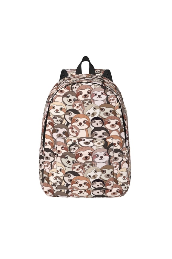 Brown Sloth for Canvas Backpack,Travel Rucksack Unisex Knapsack Laptop Backpack for Work & College -Medium