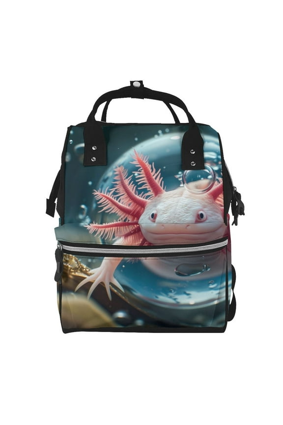 Bubbles Axolotl Fantasy for Baby Diaper Bag Backpack - Baby Bag for Boys & Girls - Diaper Backpack - Large Travel Diaper Bags- Baby Registry Search & Shower Gifts